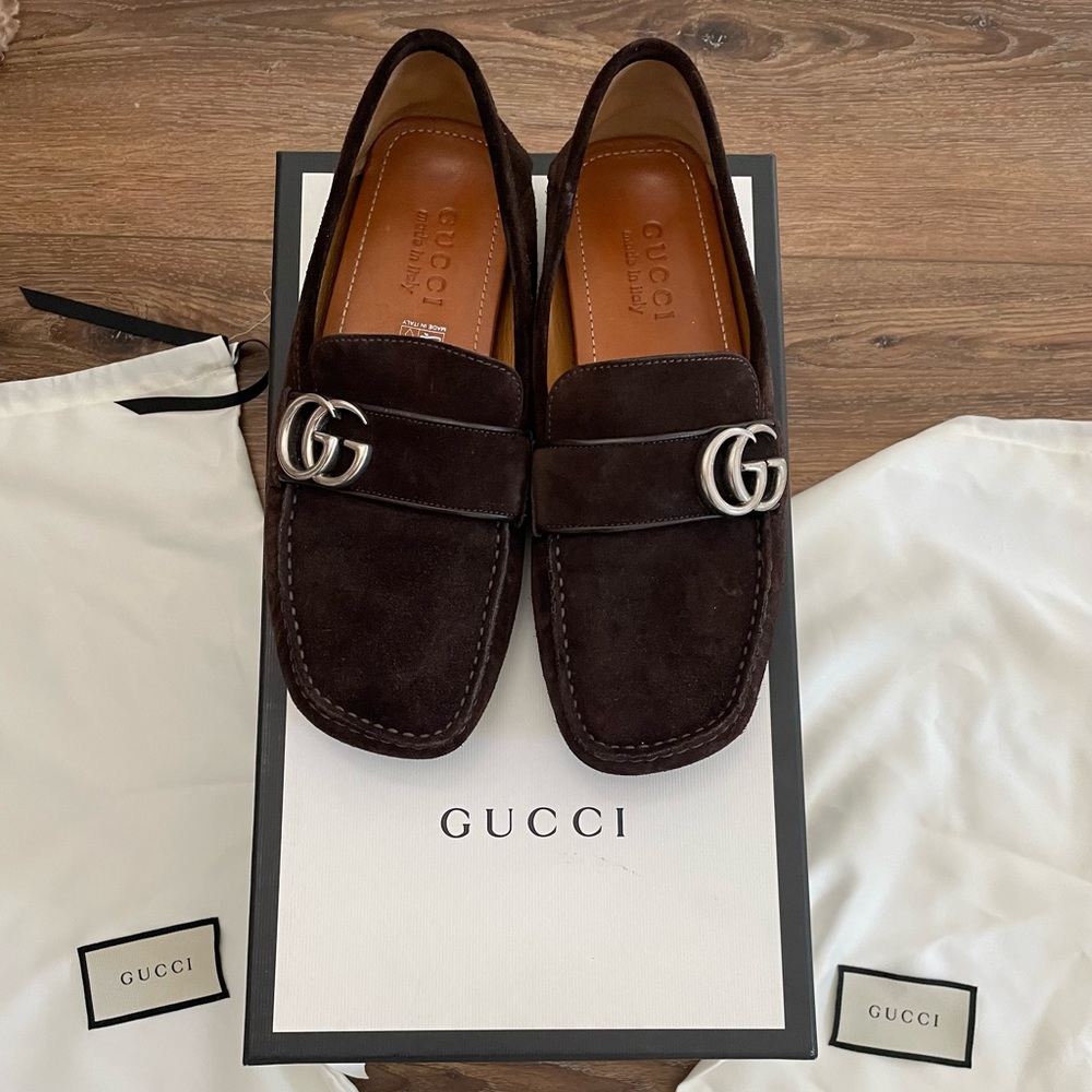 Gucci Chocolate Brown Noel Driver Loafer 5.5 men / 8.5 women